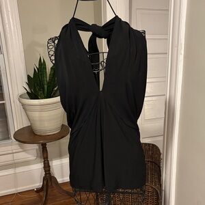 Anthropologie Black Halter top